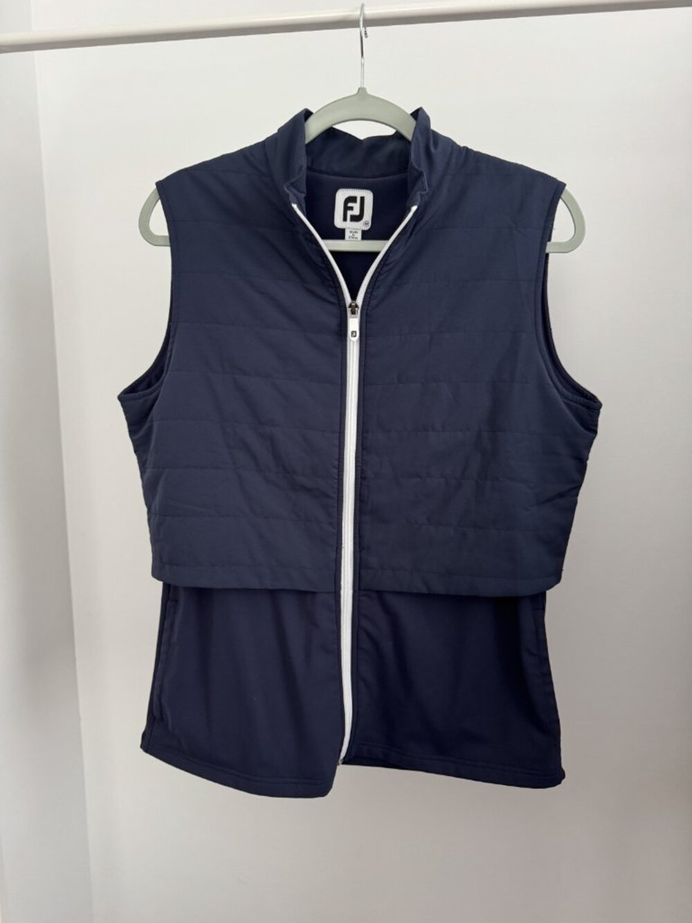 FootJoy Women's Golf Vest Medium Navy Full Zip Lightweight Performance